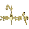 Heritage KS1262AXBS 8" Centerset Wall Mount Kitchen Faucet with Brass Sprayer KS1262AXBS